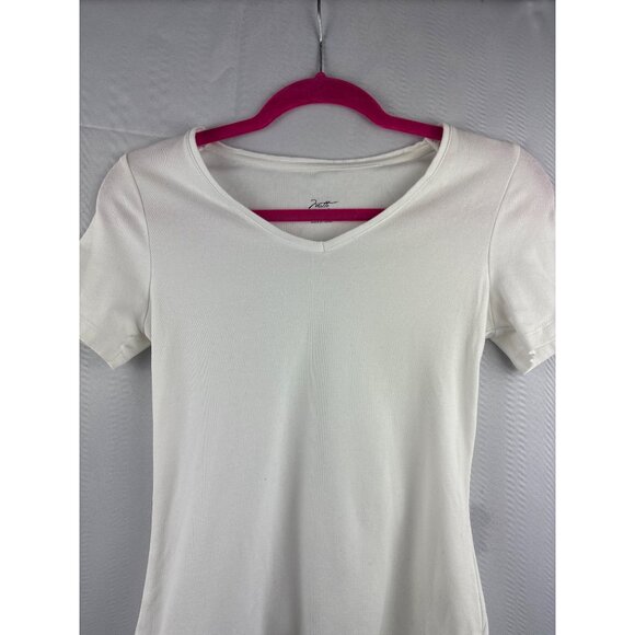 Motto Essentials White V-Neck T-Shirt XXS - Picture 1 of 5